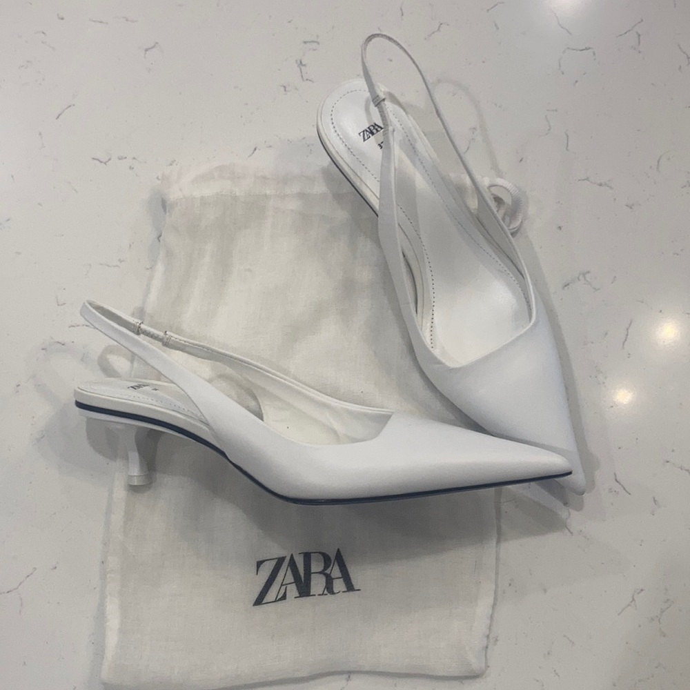 Zara sling back kitten heels, size 37